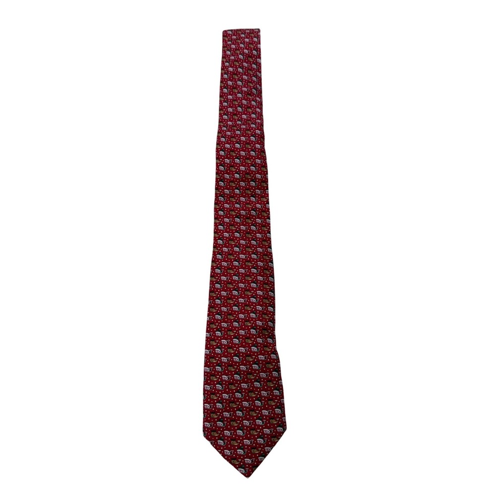 Vineyard Vines Necktie Red Santa's Helpers Whales‎ Christmas Silk Holiday Tie